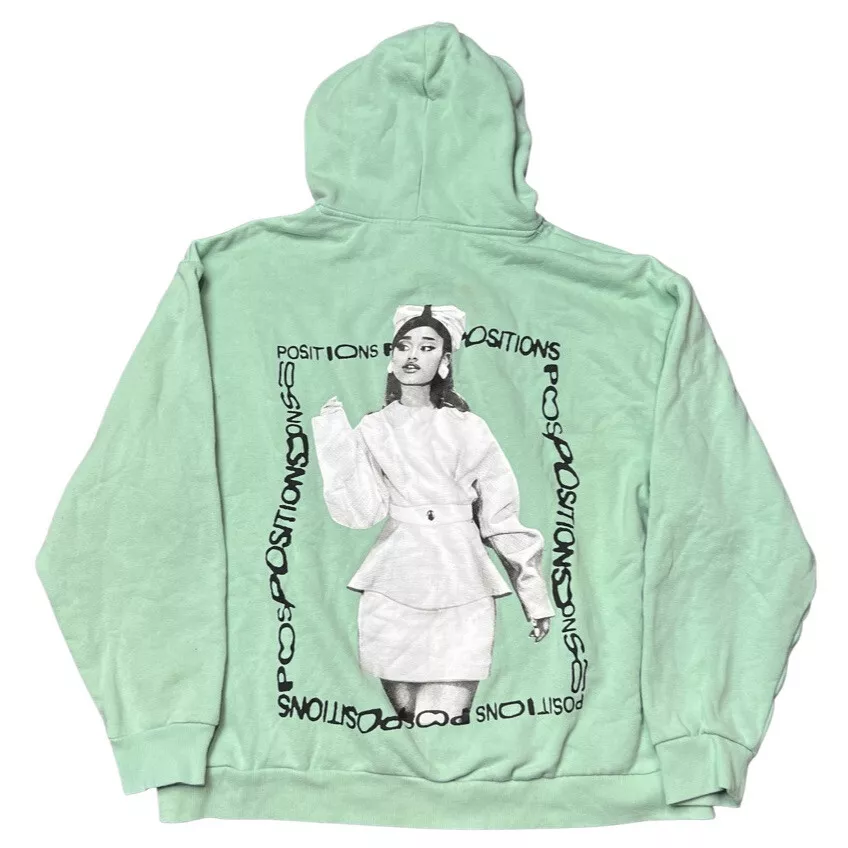 Ariana Grande Positions Promo Double Sided Hoodie Size XL Sea Green Hoodie  Used