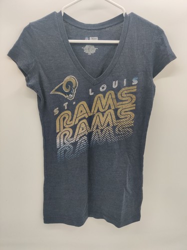 NFL Team Apparel St. Louis Rams T Shirt Women Size L Blue Short Sleeve ...