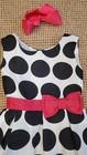 Cherokee sz 10 dress polka dots + head accessory VERY FANCY! — photo 5