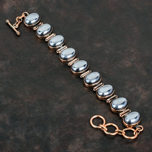 Pulsera ajustable de 6,0" para regalo de San Valentín de cobre joyas de piedras preciosas de shungita - Imagen 1 de 6