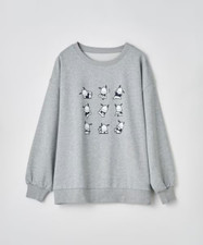 Sanrio Characters Pochacco Print Brushed Lining Sweatshirt Gray JP LTD Original