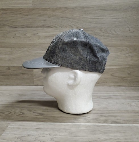 Vintage Modern Team NFL Leather Oakland Raiders Hat Snapback Cap Gray Football - Picture 4 of 10