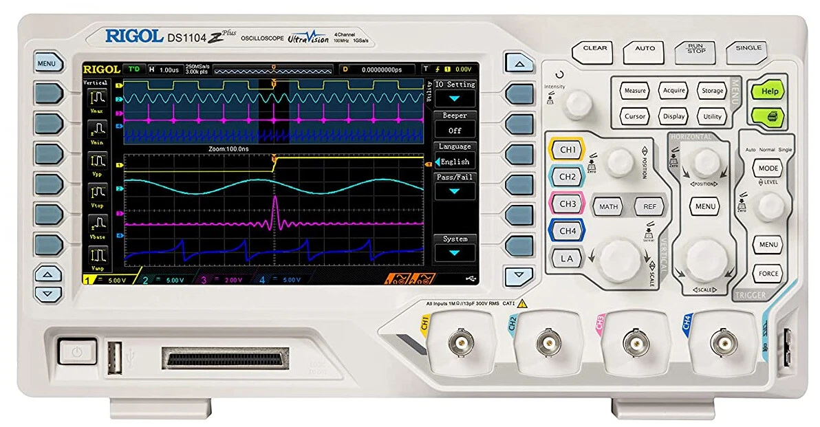 Rigol DS1104Z Plus Digital Oscilloscope 100Mhz Bandwidth, 4