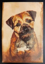 Ruth Maystead Best Friends Color Fridge Magnet Border Terrier Head Study CHEEKY!