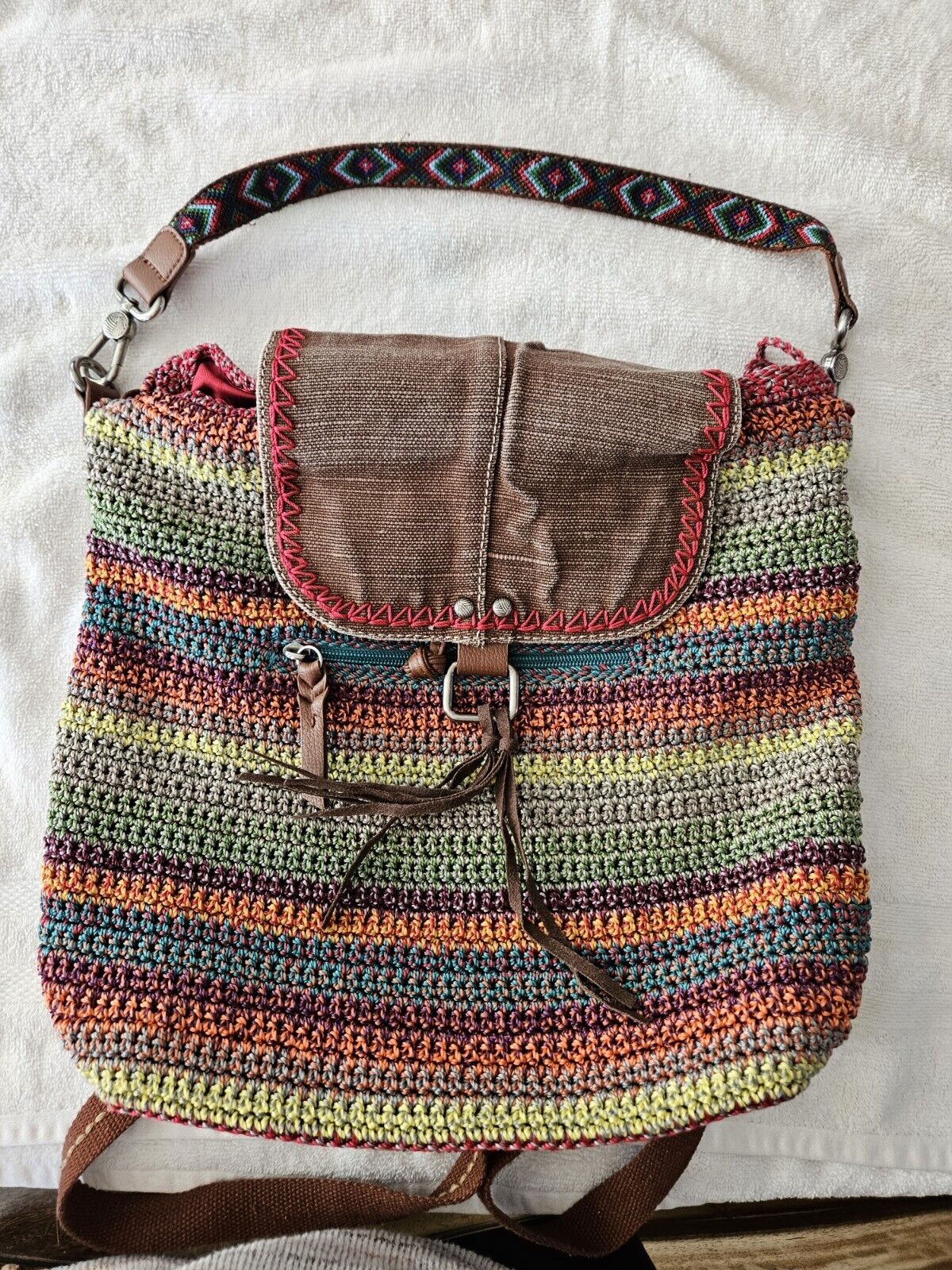 The Sak Avalon Crochet Convertible Backpack Hobo … - image 1