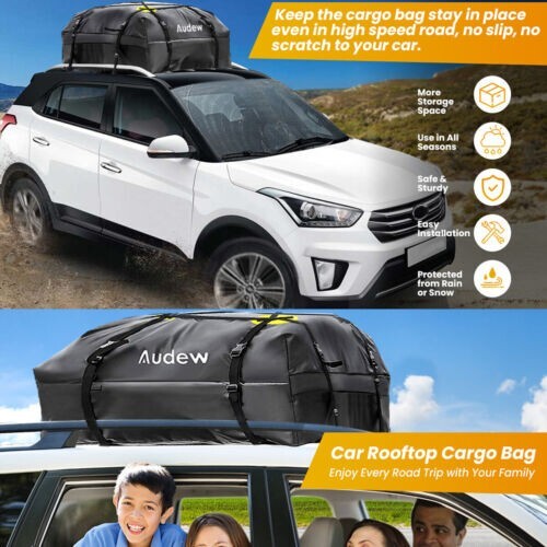 Audew Rooftop Cargo Bag for Car, 600D Oxford Waterproof Car Rooftop Cargo - Bild 12 von 13