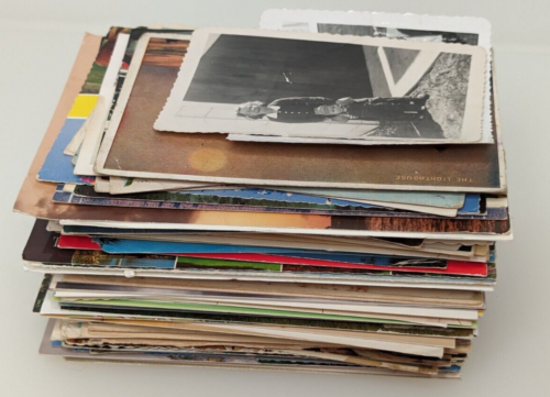 Énorme lot de plus de 200 cartes postales endommagées pour SCRAPBOOK art artisanat scénique et publicité - Photo 1/7