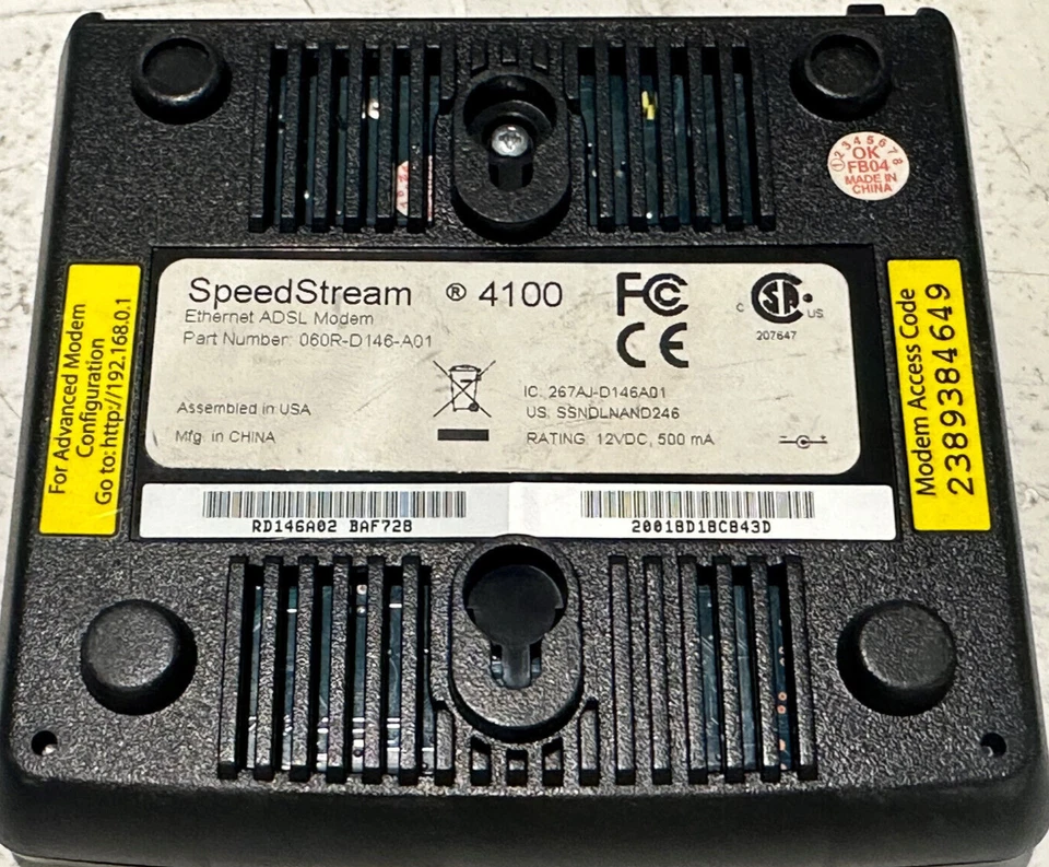 SpeedStream 4100 Ethernet ADSL Modem  060R-D146-A01 - Image 3 of 3