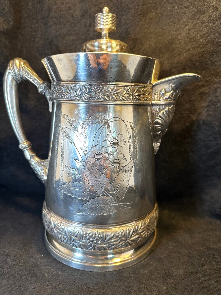 Antique 1868 Rogers & Smith Co. Engraved Silver Plate Insulated