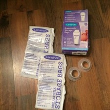 Lansinoh Breastmilk Storage Bags w/ 2 Free Pump Adapters 50 Count NEW 