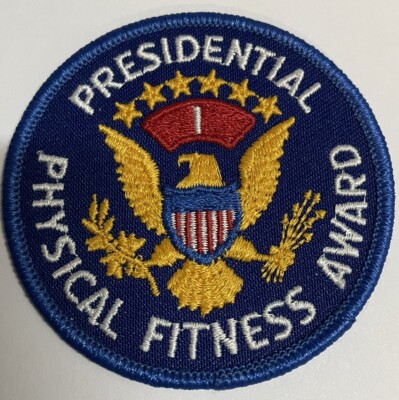 New: Presidential Physical Fitness Award First Year 3'' Iron On Patch Vtg