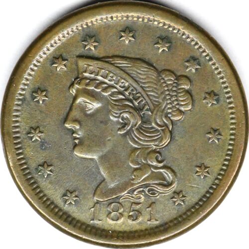 1851 großer Cent in schöner hochwertiger Erhaltung - Bild 2 von 3