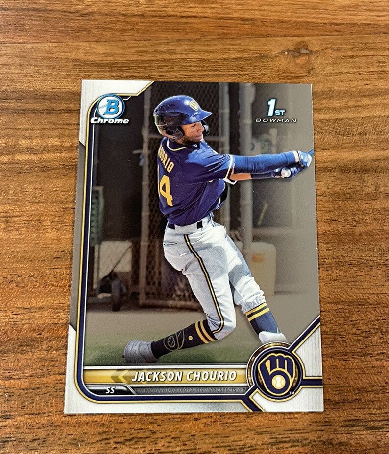 スポーツ選手 TOPPS Bowman Chrome Jackson Chourio 2022 1st Bowman Chrome Prospects Rookie NRMT+