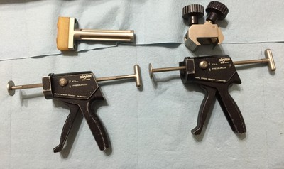 #ad #ad 2 surgical cement injector guns impactor and lateral support for surgical table $160.00