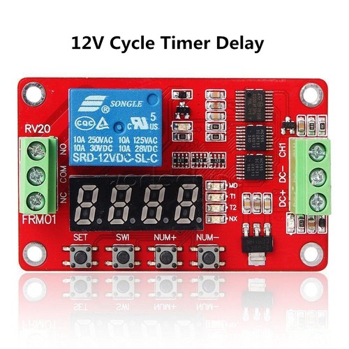 1-100PCS 12V Automation Self-lock PLC Relay Delay Cycle Timer Module 8 Function - Picture 7 of 17
