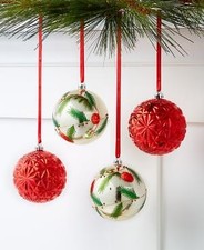 Holiday Lane Shatterproof Christmas Balls Ornaments Set Of 4