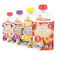 Happy Tot Organics Stage 4 Baby Food Pouches, Gluten Free, Super Morning Frui...