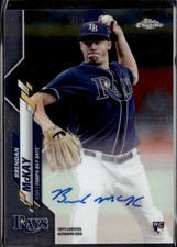 2020 Topps Chrome Baseball Card Brendan McKay Rookie Auto Rays #RA-BM . rookie card picture