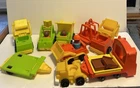 Fisher Price Lift Load Construction Depot Little People Pallet 14 Pieces Vintage