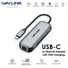 USB-C to 5G Ethernet Adapter with 95W Charging, Driver-Free for Mac/Win