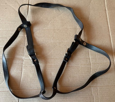 Vintage Black Leather Body Chest Harness Punk Goth Rocker Clubwear Stagewear