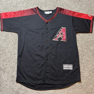 Majestic Arizona Diamondbacks Eduardo Escobar Black MLB Jersey Stitched Men s S
