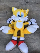 Sonic The Hedgehog Tails  18" Plush Backpack Yellow Kids bag Zipper