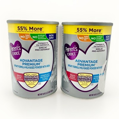 Parent s Choice Advantage Premium Infant Formula 36oz Lot 2 Sealed Exp 2027