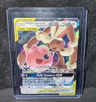 Mega Lopunny & Jigglypuff GX 165/236 Cosmic Eclipse TAG TEAM Holo Pokemon TCG