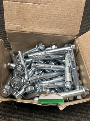 NEW BOX OF 50 Hillman Sleeve Anchor Fasteners 3/8'' x 3'' Hex Head 370802