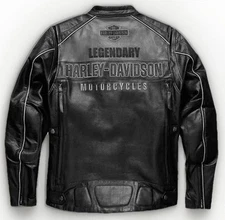 Gray Legendary Dual Vents Motorcycles HD Votary Cowhide Leather Motorbike Jacket