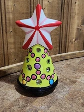 Tree Star Tea Light Candle Holder 5 1/2 X 3" Some Crazing On Bottom.