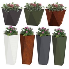 1x 2x Garden Planter Steel Outdoor Flower Plant Pot Window Box Raised Bed Basket