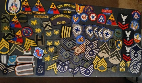 HUGE MILITARY PATCHES LOT MIXED VINTAGE WW2 AND MODERN