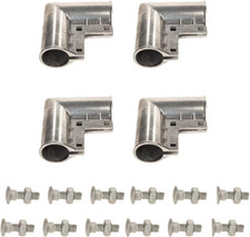 Chain Link Fence Gate Corner 1 3/8" X 1 3/8" Aluminum Gate Corner, 4 Pack (Silve