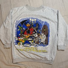 Vintage 1995 Warner Bros Taz Bugs Bunny Halloween Crewneck Sweatshirt Size L/XL