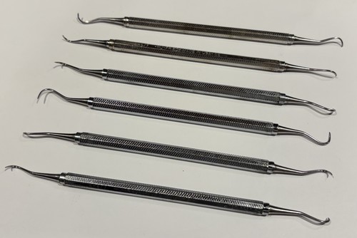 Hu-Friedy H6-7 Sickle Scalers Octagonal Handle Lot of 6 Made in USA