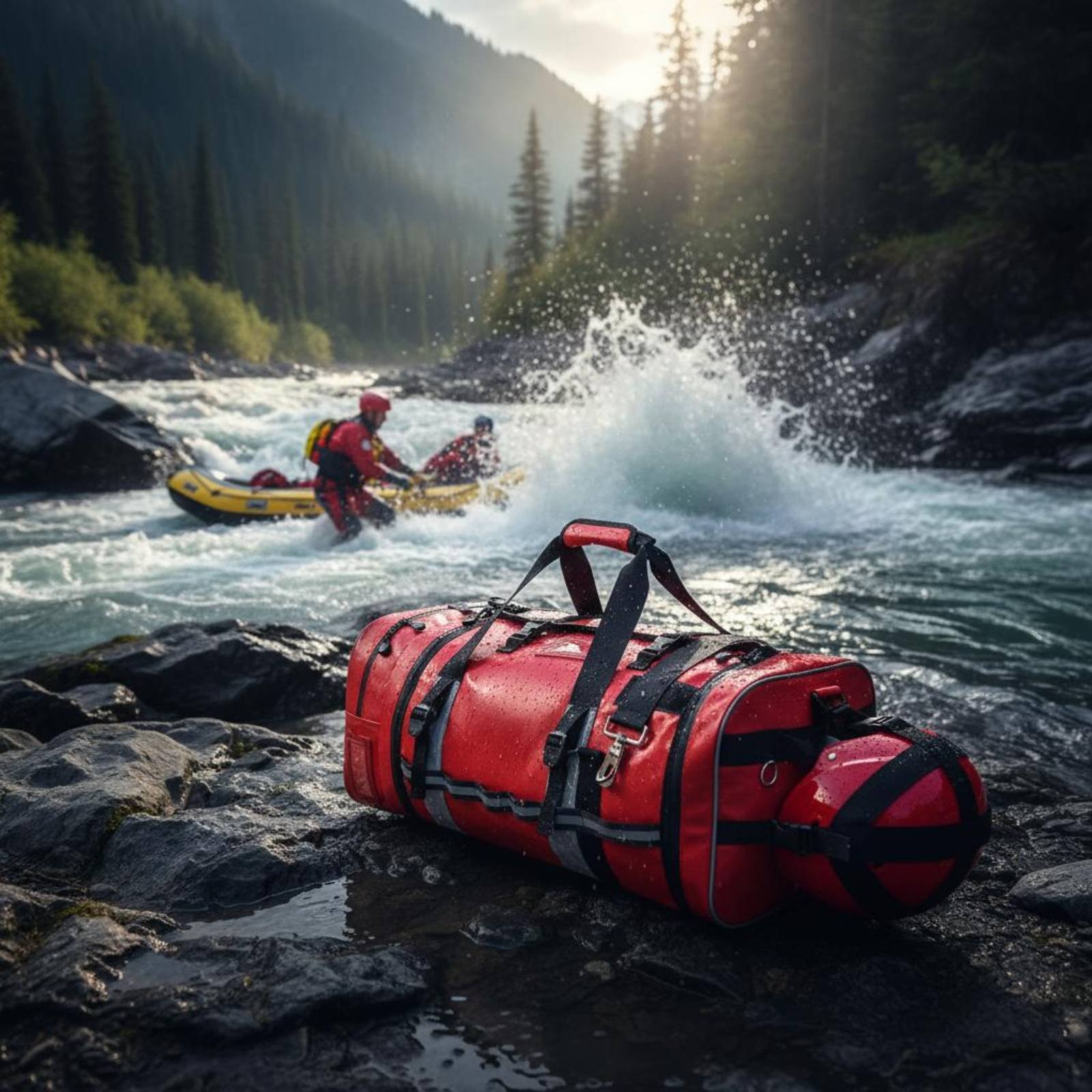 Water Rescue Backpack Waterproof Fire Rescue Gear Bag Multiple Attachment