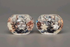 Juego de 2 Dreamlight Traumlicht WINTER STORY Gremio Holiday Glass Tealight Holder