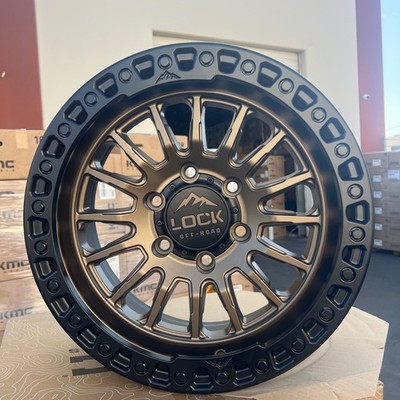 (4) 17X8.5 LOCK OFF-ROAD GRIT MATTE BRONZE W/BLACK RING(6X139.7 +25MM)TRD TACOMA
