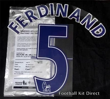 Manchester United Ferdinand Football Shirt Name Set Lextra 2007-13 Sporting ID