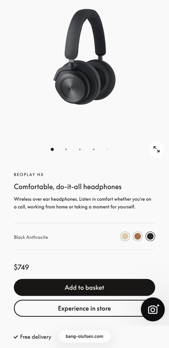 Bang & Olufsen Beoplay HX Wireless Over-Ear Headset - Black