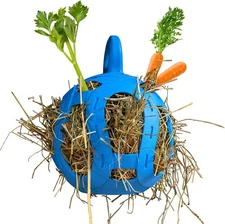 Horsemen's Pride Jolly Hay Ball Stall Toy for Horses, Blue, 8" 8", Blue 