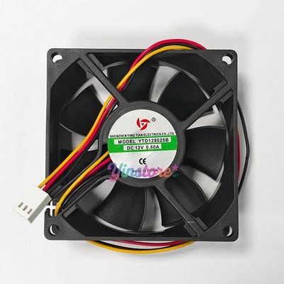 1 Pc. New YTD128025B Cooling Fan 8025 DC12V 0.60A 8CM 3Pin
