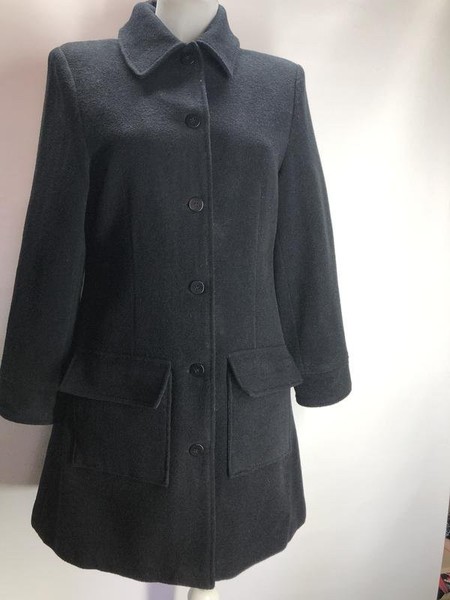 Women DKNY Coat Black Wool 38 / M / 46 #BN8G