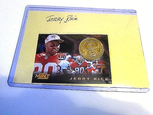 Football Jerry Rice 49ers Hall Of Fame Coin + Pinnacle Mint Card ...