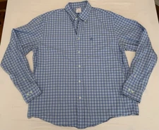 Brooks Brothers Shirt Mens L Blue Regent Gingham Check Button down lightweight
