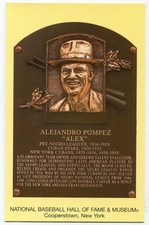 Gold HOF Plaque Postcard - Alex Pompez New York Cubans (July 2006 Printing)