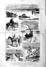 Old Antique Print 1883 Cholera Egypt Egyptian Doctor Boat Horse Cordon 19th