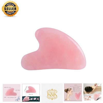 Luxurious Gua Sha Jade Massage Tool - Portable Skin Care Solution in Pink